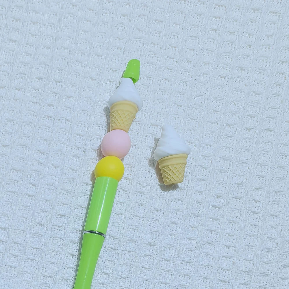 3D Ice Cream Silicone Focal Beads for DIY Pens Keychain