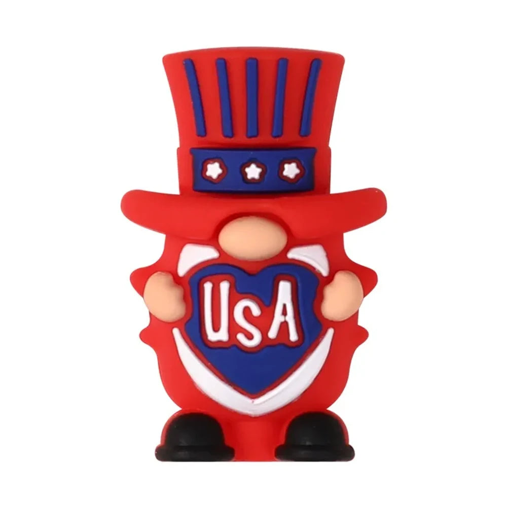 3D Independence Day Silicone Focal Beads for DIY Pens Keychains