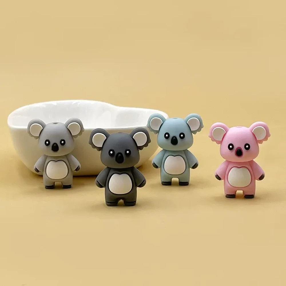 3D Koala Silicone Focal Beads for DIY Keychains Bracelet Pens