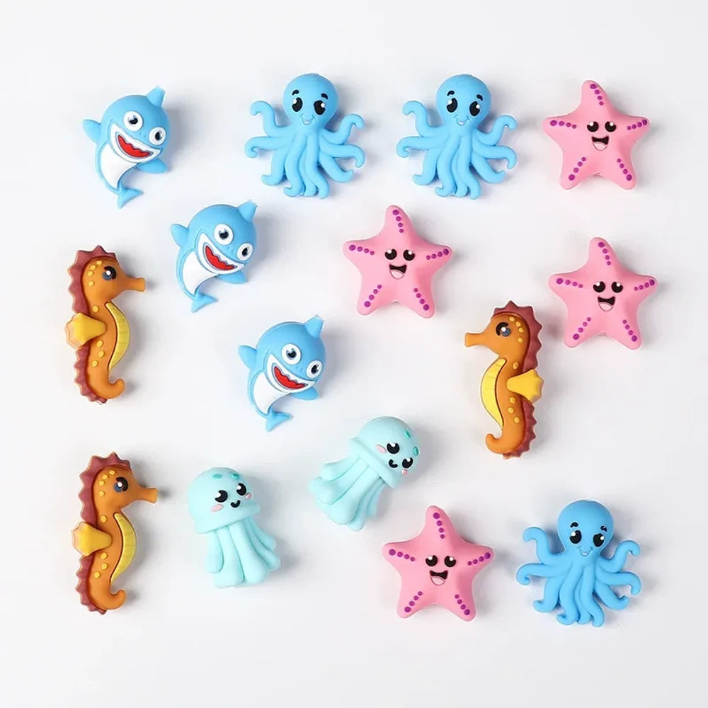 3D Marine Animals Silicone Focal Beads for DIY Pens Bracelet