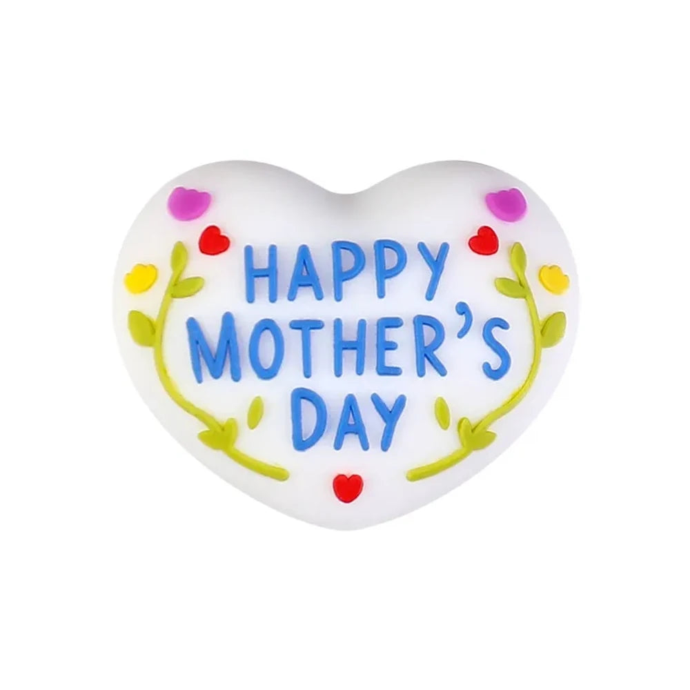 3D Mother's Day Silicone Focal Beads for DIY Pens Keychains