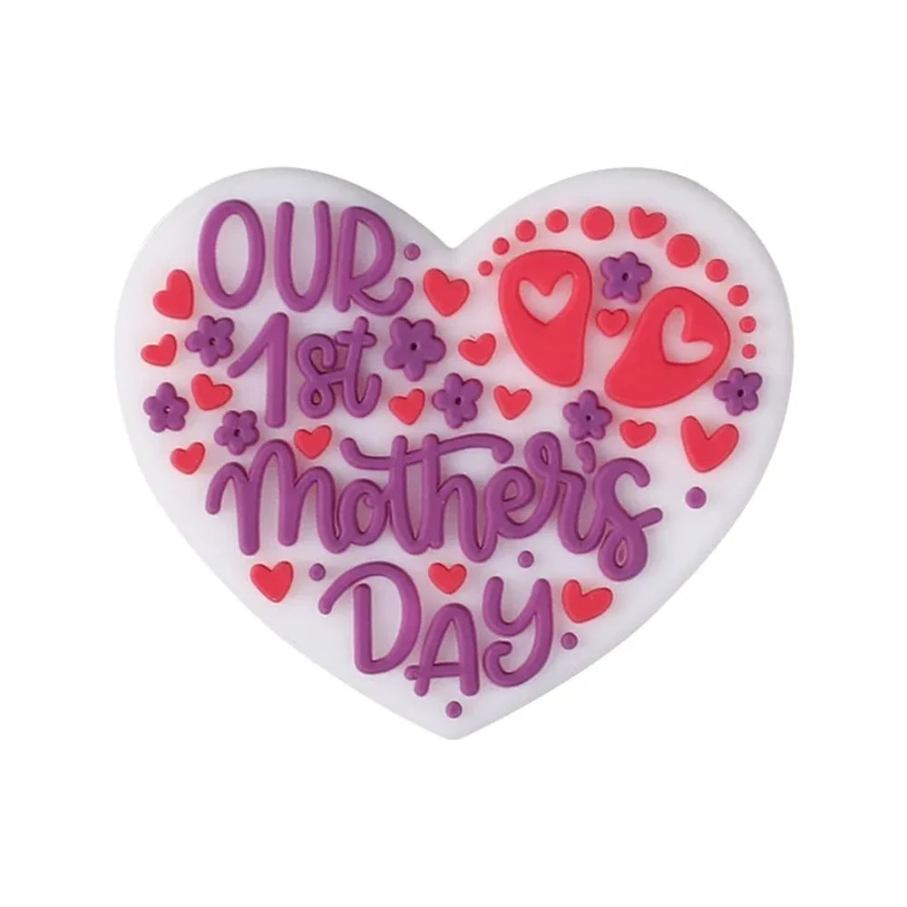 3D Mother's Day Silicone Focal Beads for DIY Pens Keychains