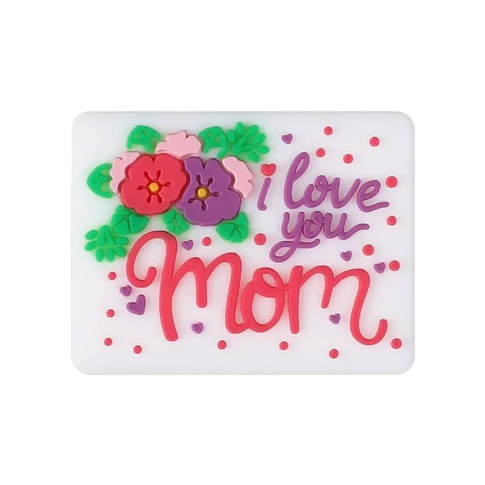 3D Mother's Day Silicone Focal Beads for DIY Pens Keychains