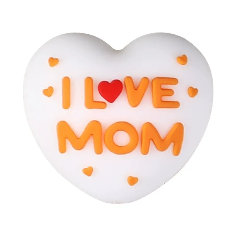 3D Mother's Day Silicone Focal Beads for DIY Pens Keychains