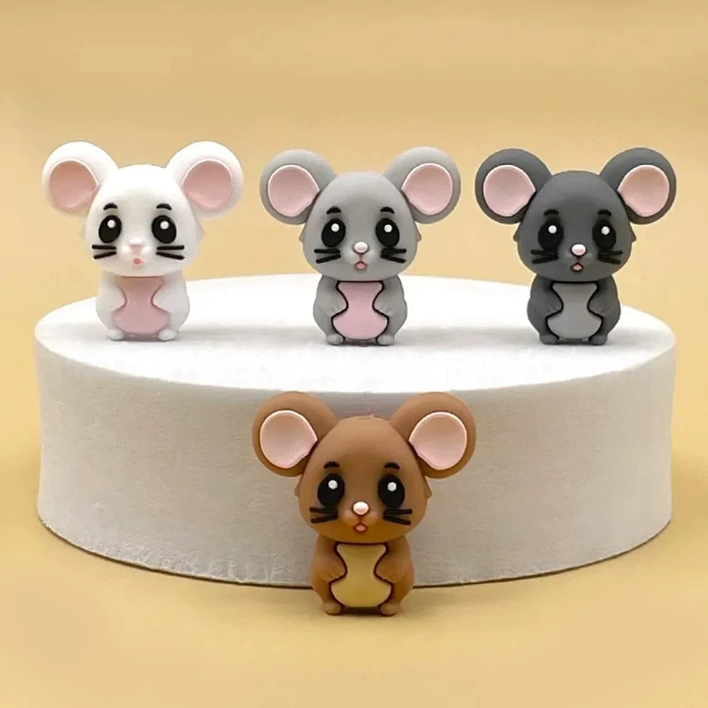 3D Mouse Silicone Focal Beads for DIY Keychains Bracelet Pens