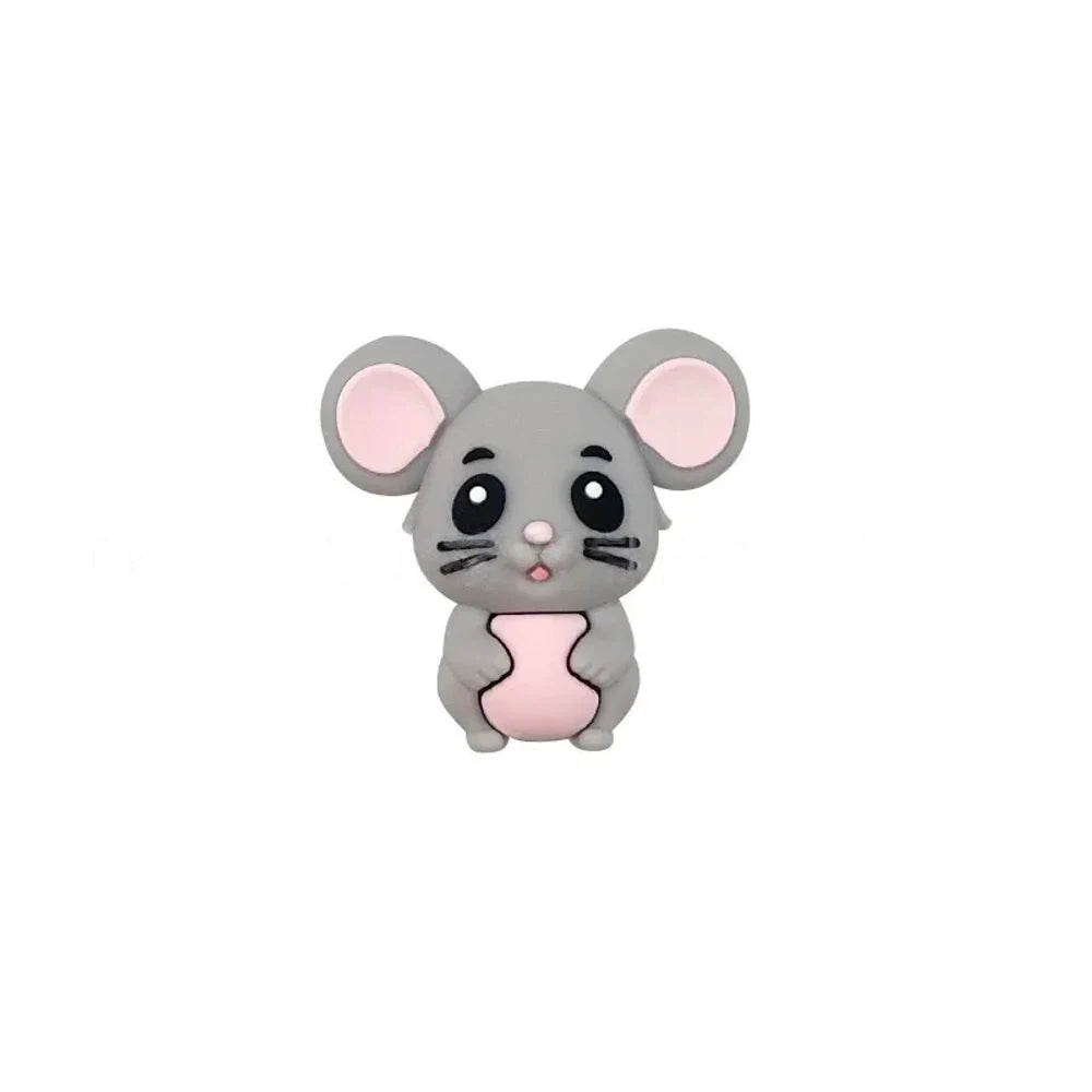 3D Mouse Silicone Focal Beads for DIY Keychains Bracelet Pens