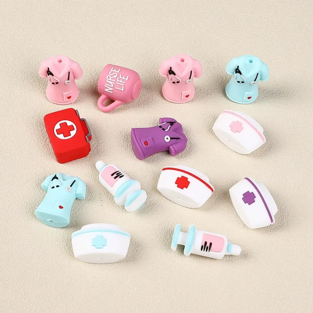 3D Nurse Series Silicone Focal Beads for DIY Pens Bracelet