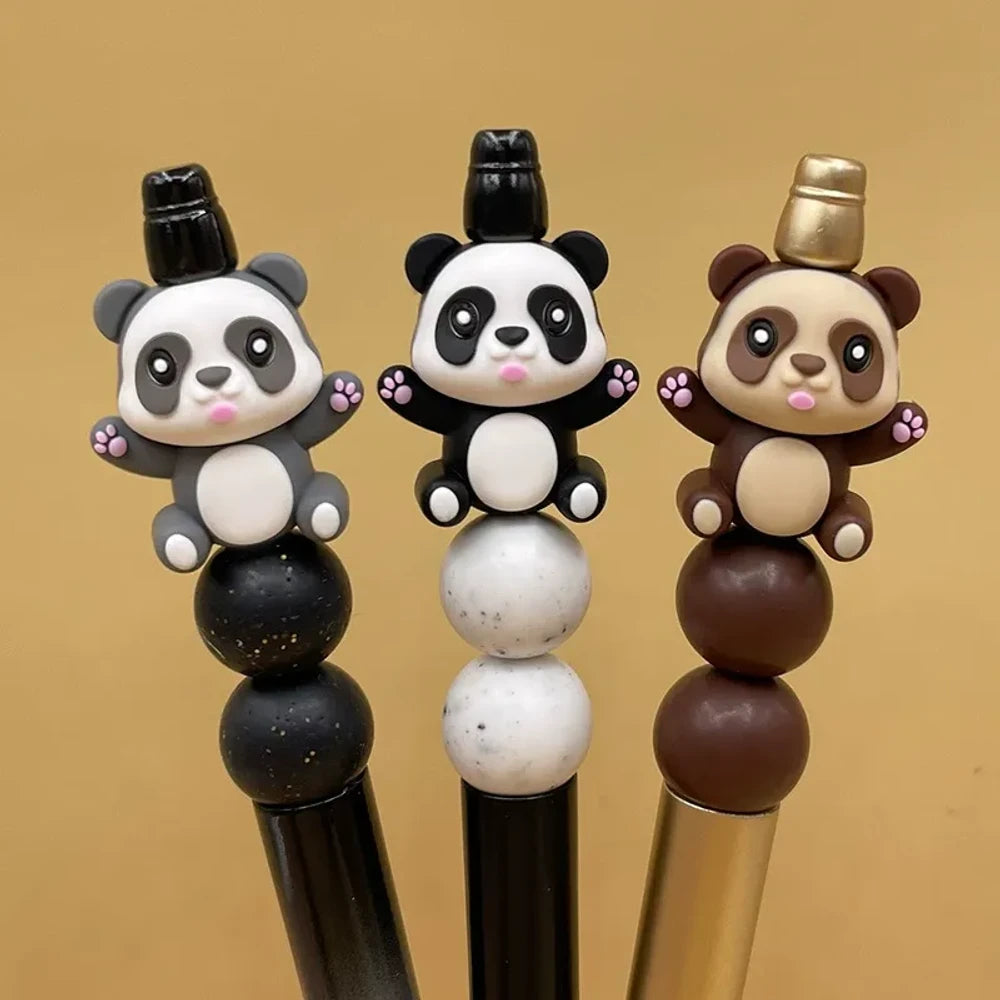 3D Panda Silicone Focal Beads for DIY Keychains Bracelet Pens