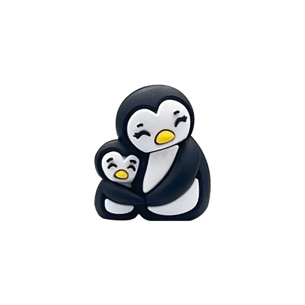 3D Penguin Silicone Focal Beads for DIY Keychains Bracelet Pens