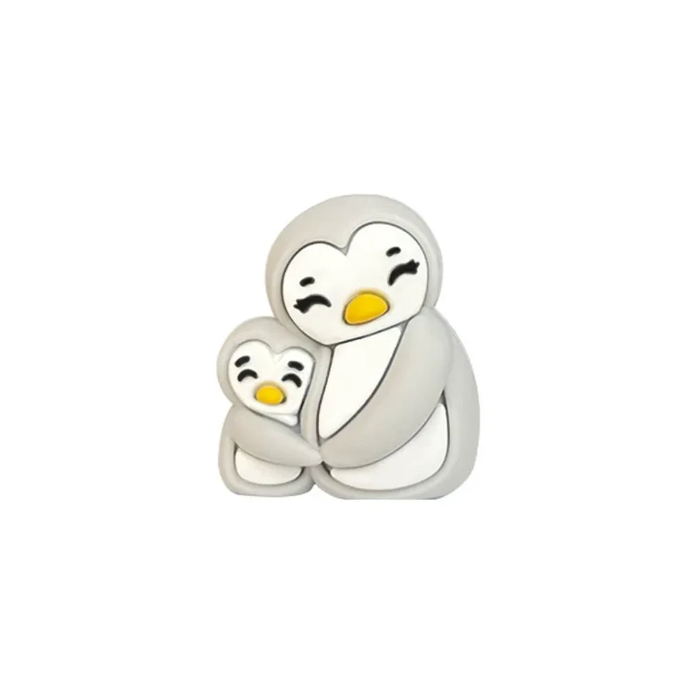 3D Penguin Silicone Focal Beads for DIY Keychains Bracelet Pens