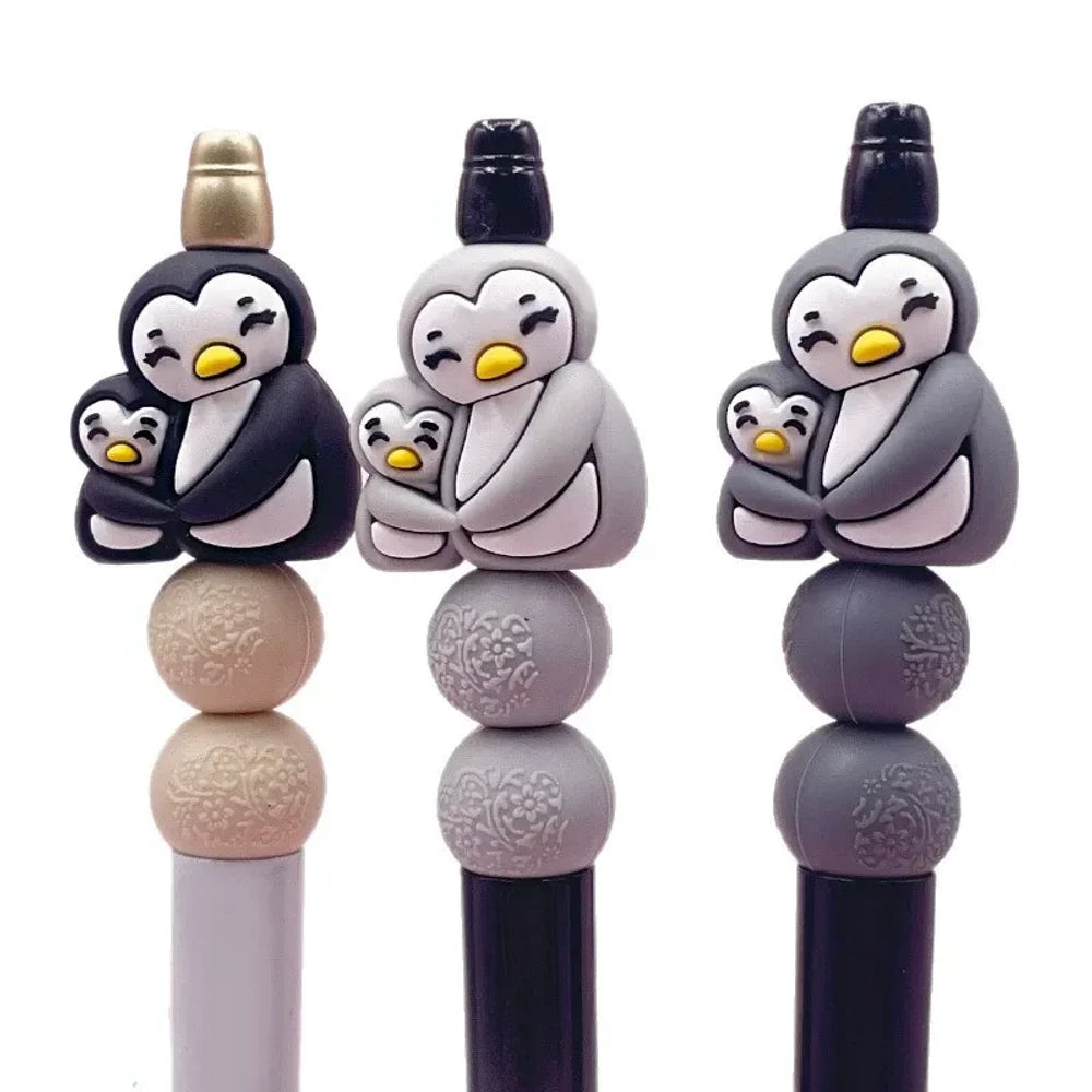 3D Penguin Silicone Focal Beads for DIY Keychains Bracelet Pens