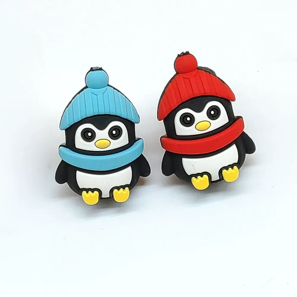 3D Penguin Silicone Focal Beads for DIY Keychains Bracelet Pens