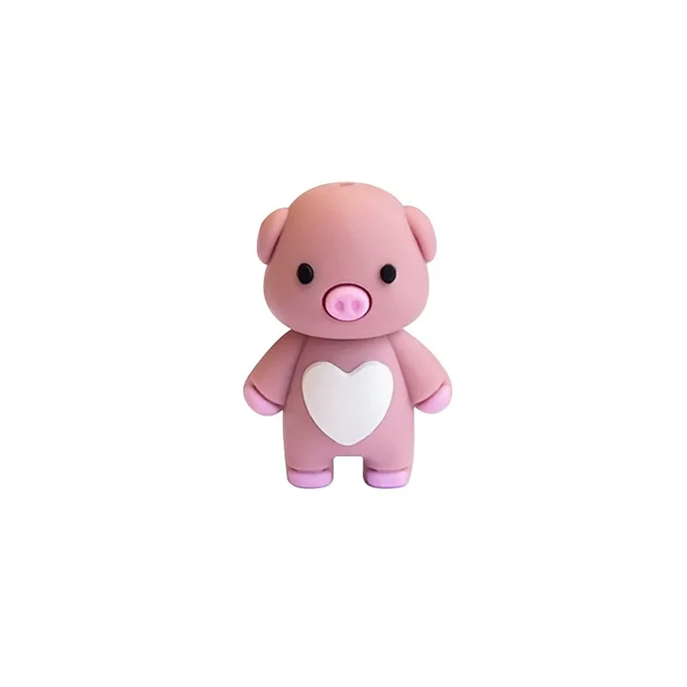3D Pig Silicone Focal Beads for DIY Keychains Bracelet Pens