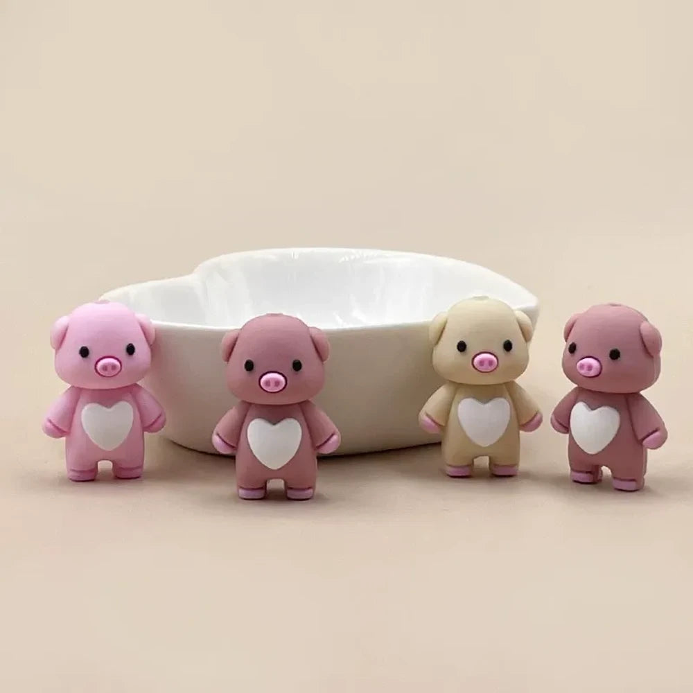 3D Pig Silicone Focal Beads for DIY Keychains Bracelet Pens