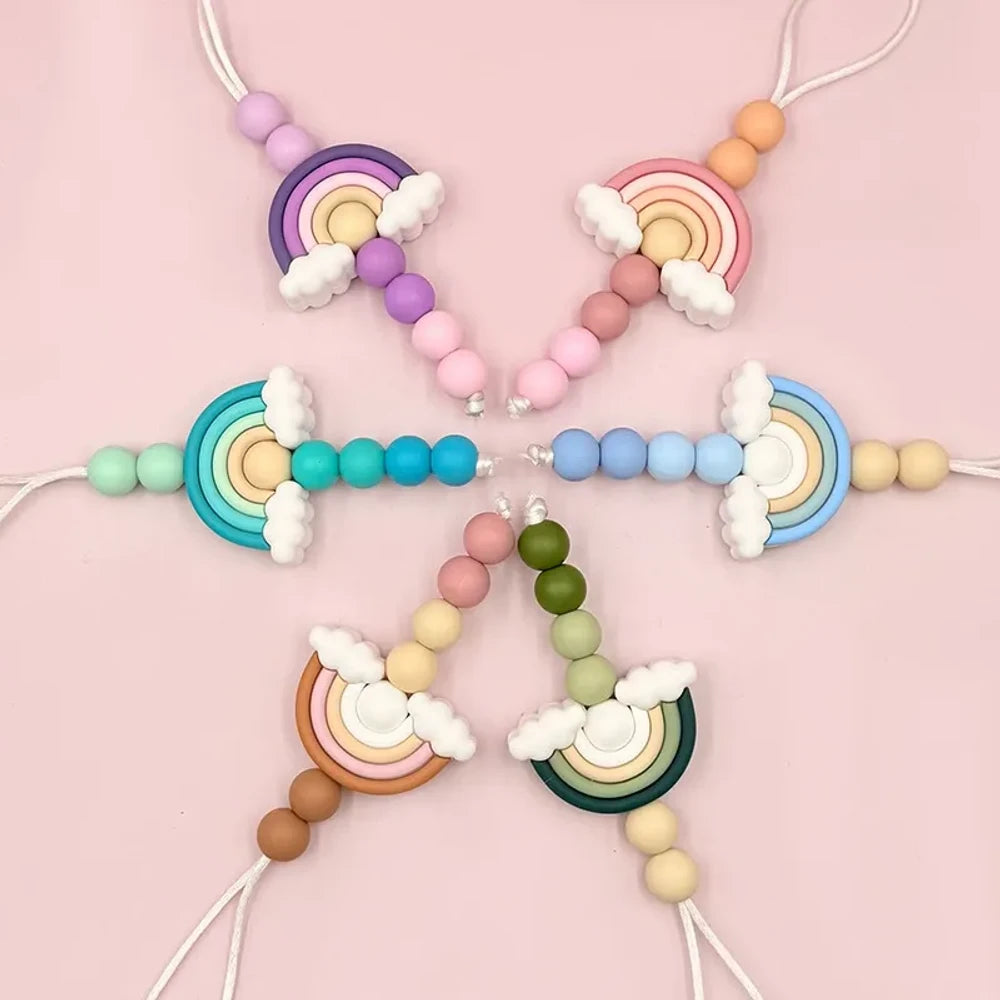 3D Rainbow Silicone Focal Beads for DIY Keychains Bracelet Pens