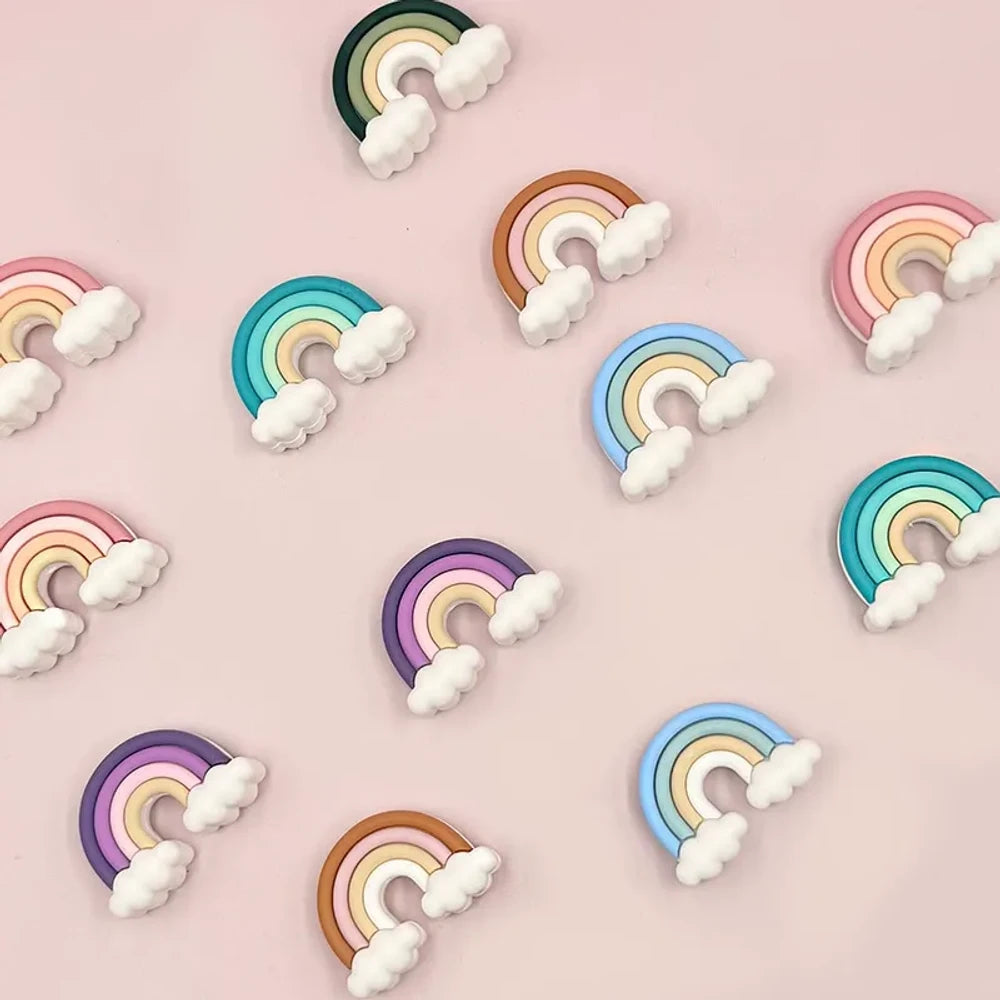 3D Rainbow Silicone Focal Beads for DIY Keychains Bracelet Pens