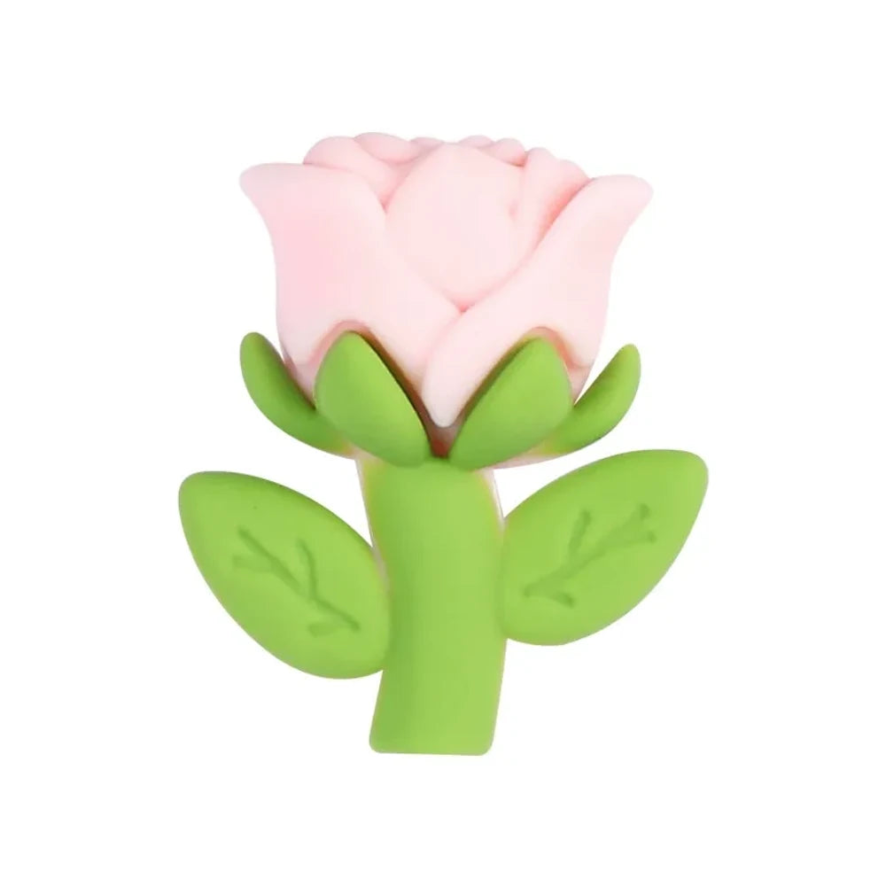 3D Rose Silicone Focal Beads for DIY Pens Keychains