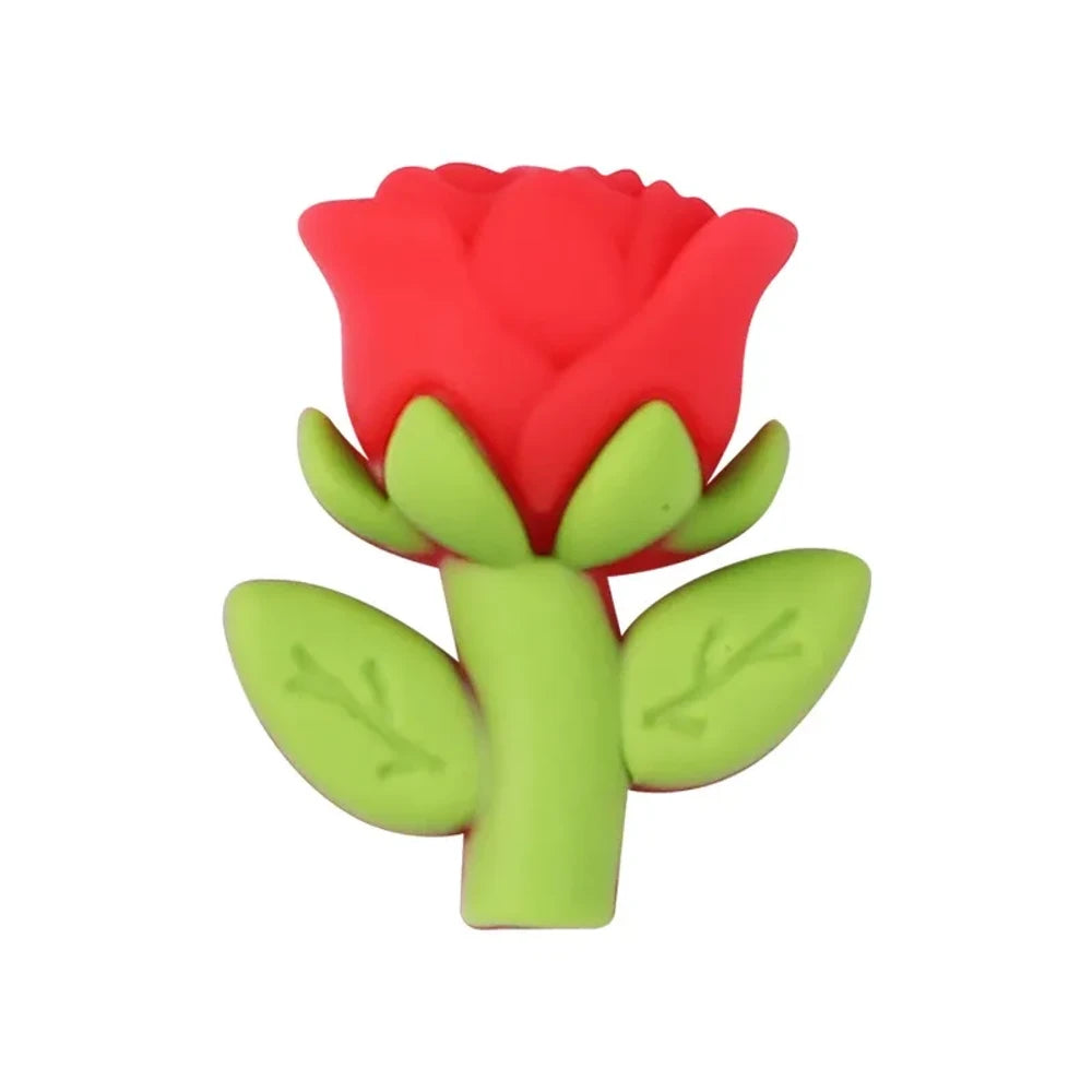 3D Rose Silicone Focal Beads for DIY Pens Keychains