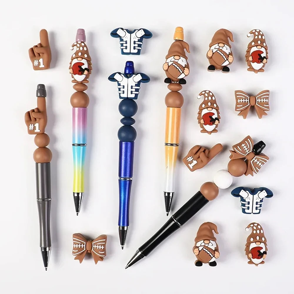 3D Rugby Match Silicone Focal Beads for DIY Keychains