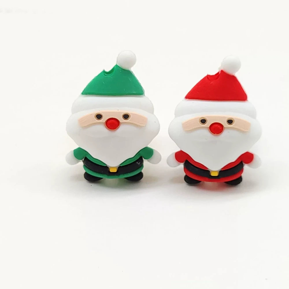 3D Santa Silicone Focal Beads for DIY Keychains Bracelet Pens