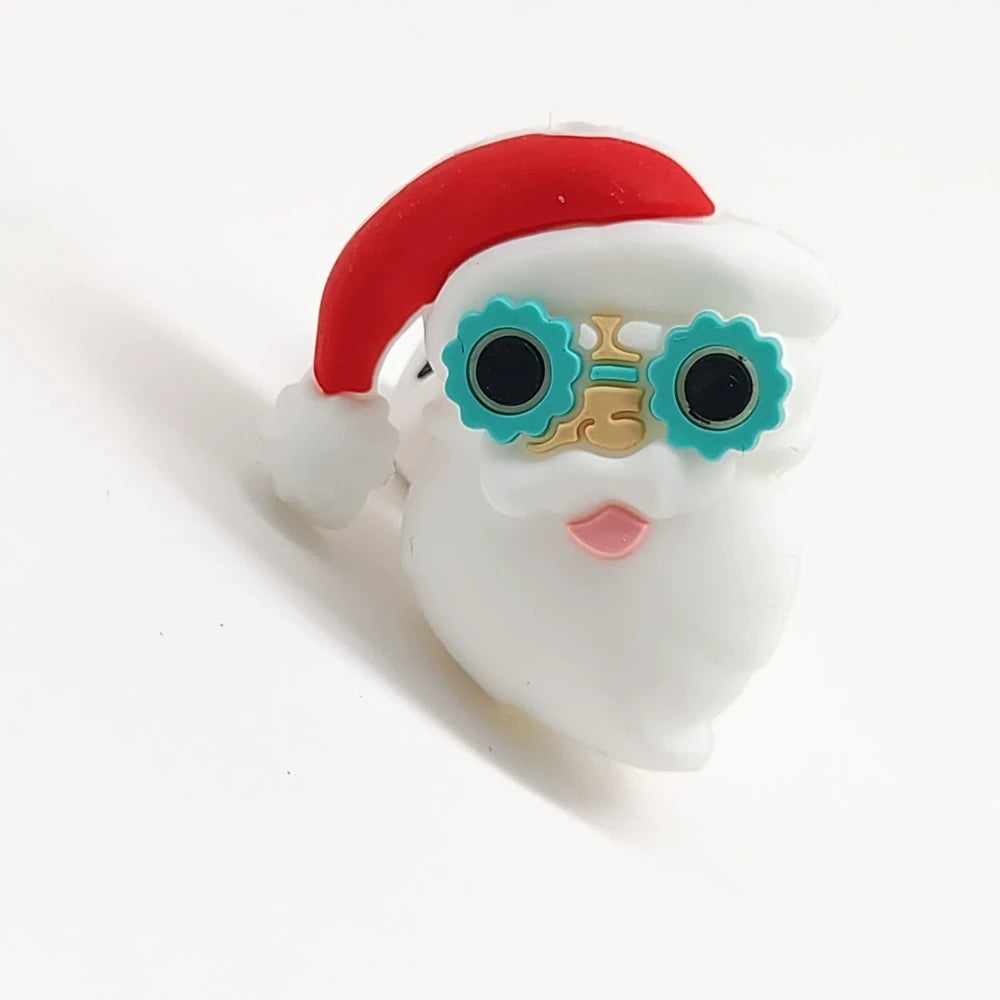 3D Santa Silicone Focal Beads for DIY Keychains Bracelet Pens