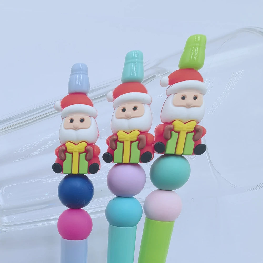 3D Santa Silicone Focal Beads for DIY Pens Bracelet Keychains