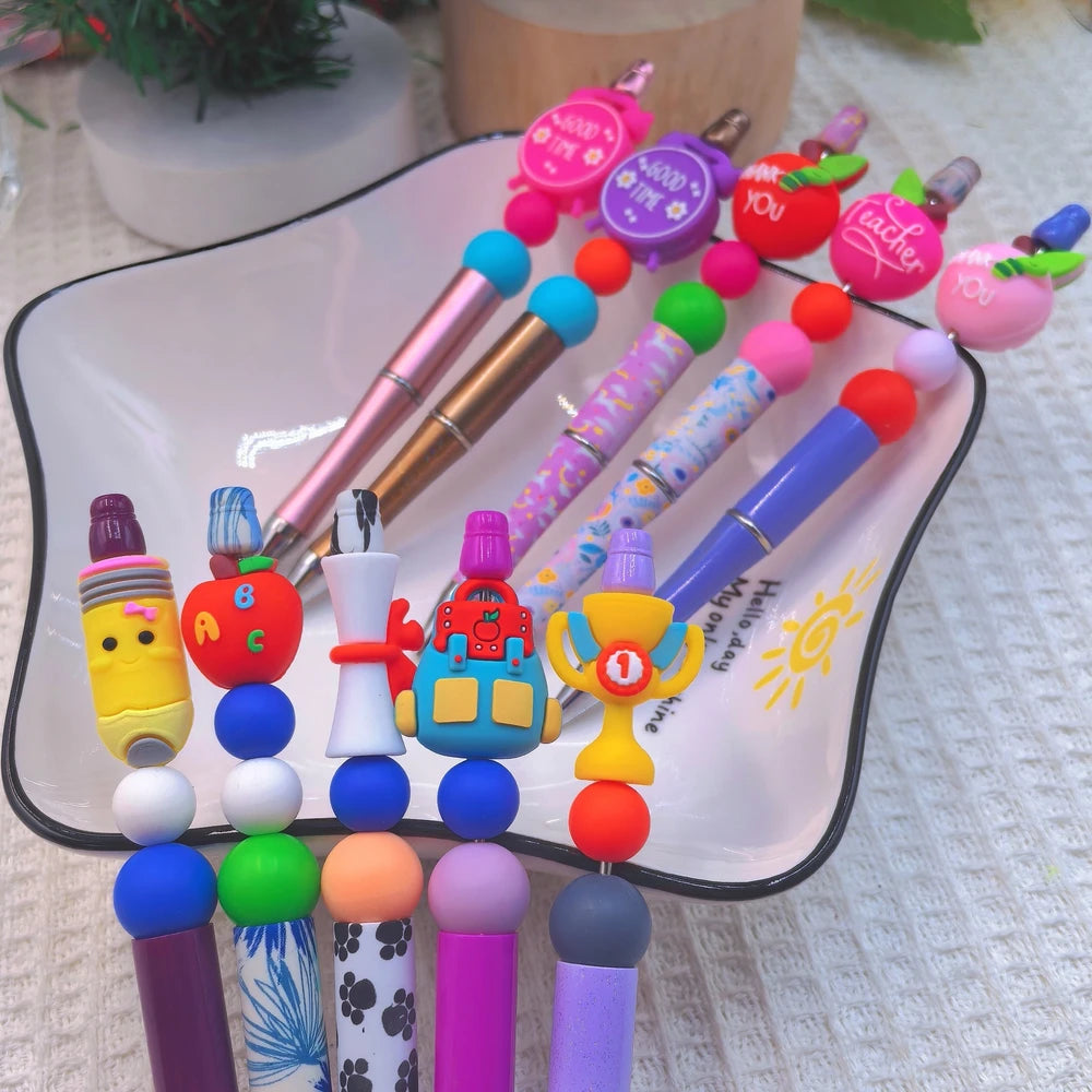 3D School Students and Teachers Series Silicone Focal Beads for DIY Pens Bracelet Keychains