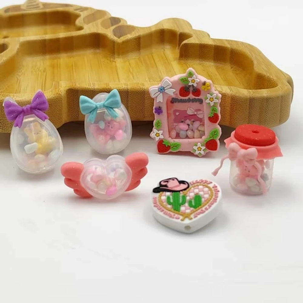 3D Shake-a-Lot Silicone Focal Beads for DIY Keychains Bracelet Pens