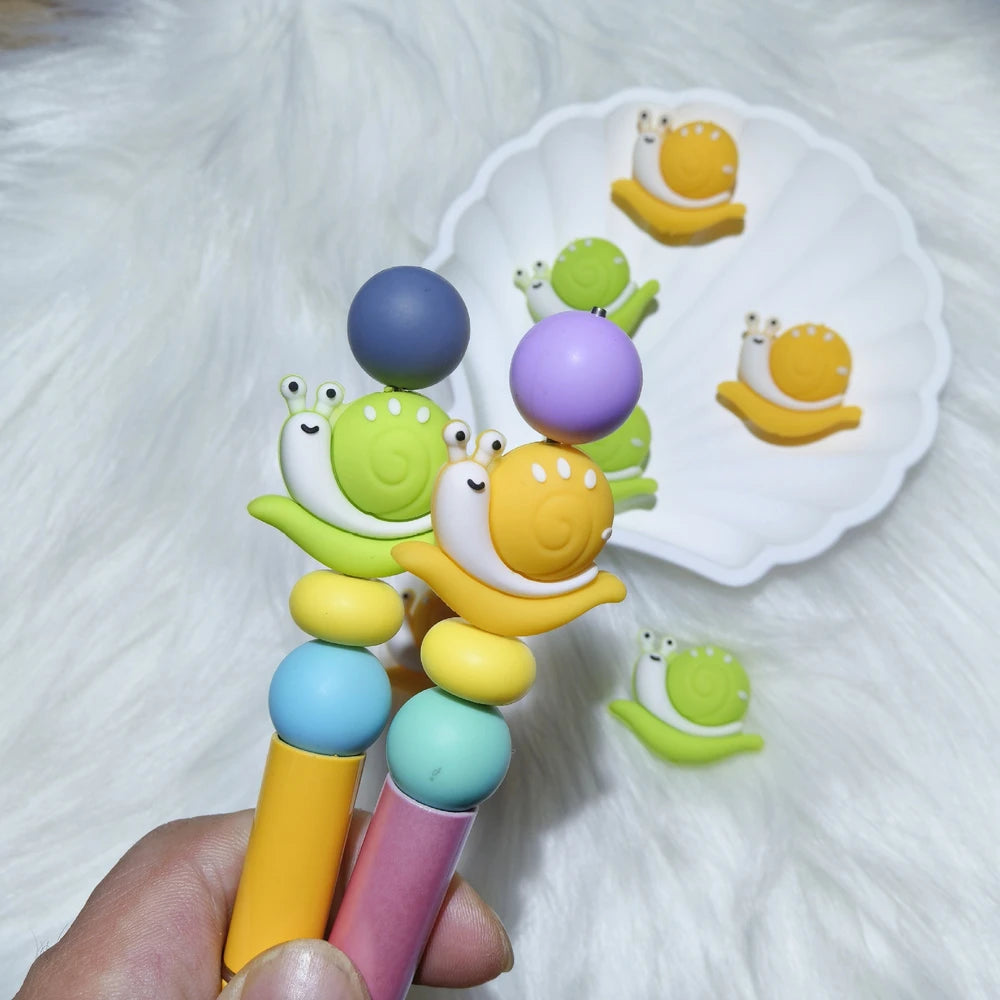 3D Snail Silicone Focal Beads for DIY Pens Keychain