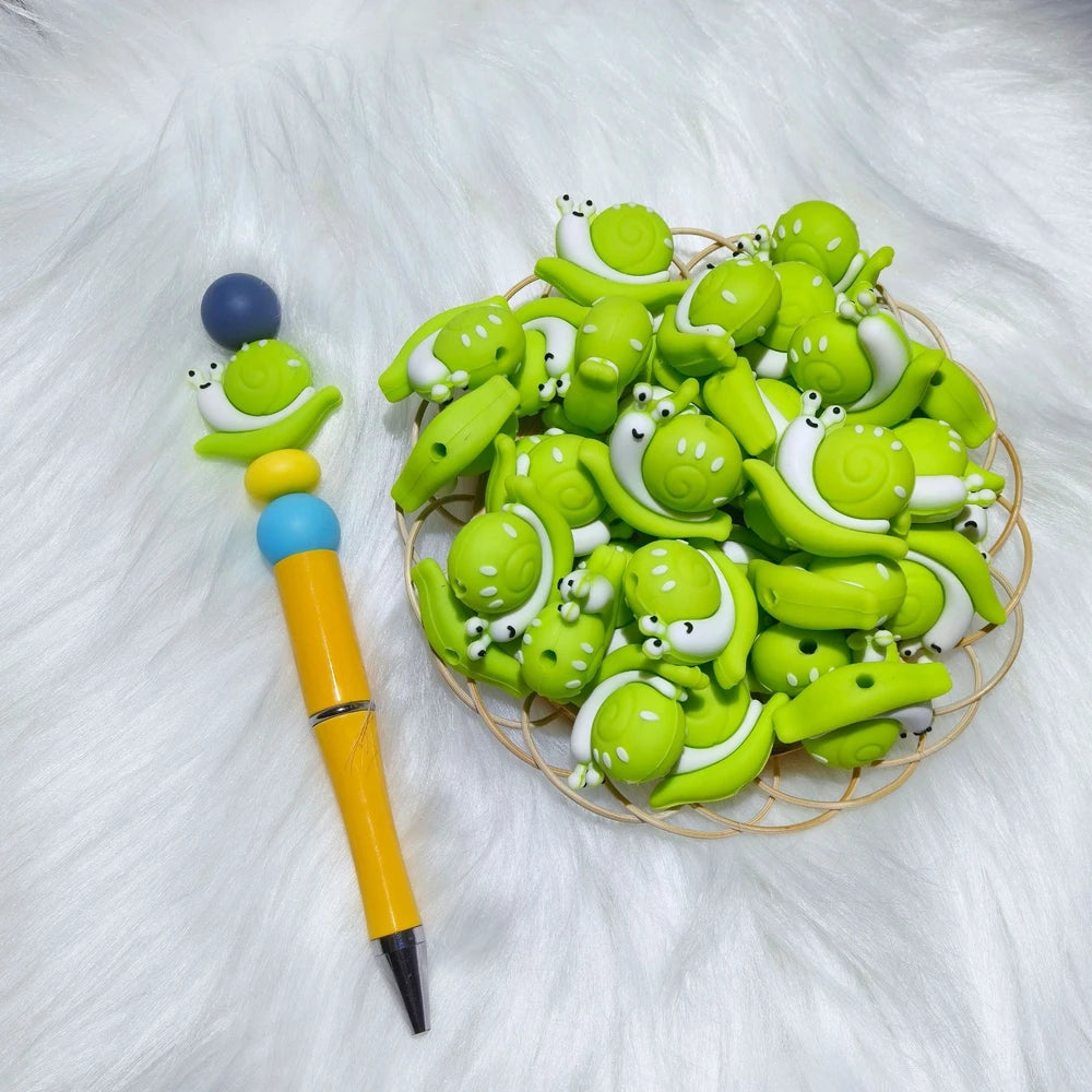 3D Snail Silicone Focal Beads for DIY Pens Keychain