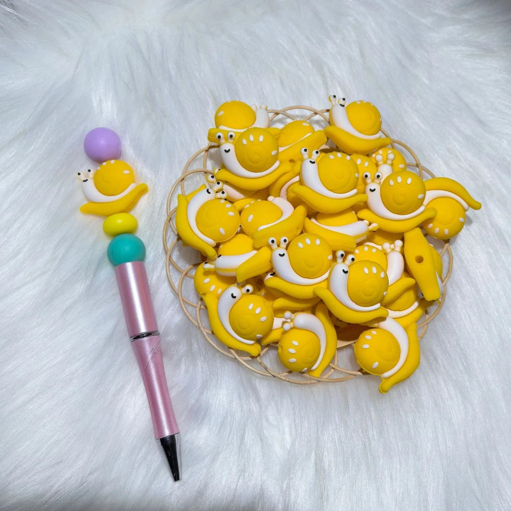 3D Snail Silicone Focal Beads for DIY Pens Keychain