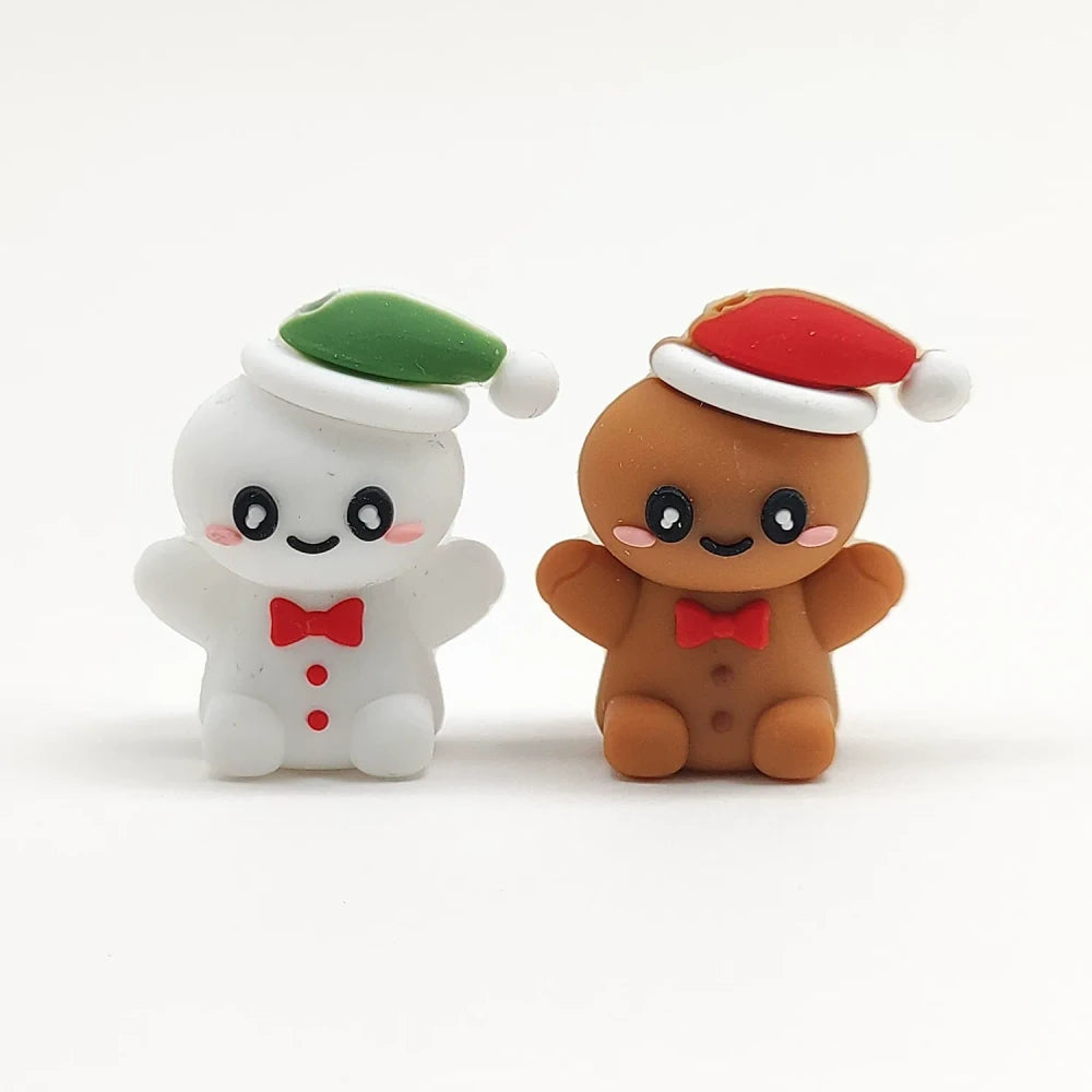 3D Snowman Silicone Focal Beads for DIY Keychains Bracelet Pens