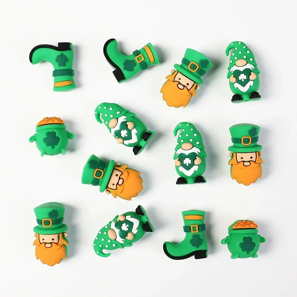3D St. Patrick's Day Silicone Focal Beads for DIY Pens Keychains