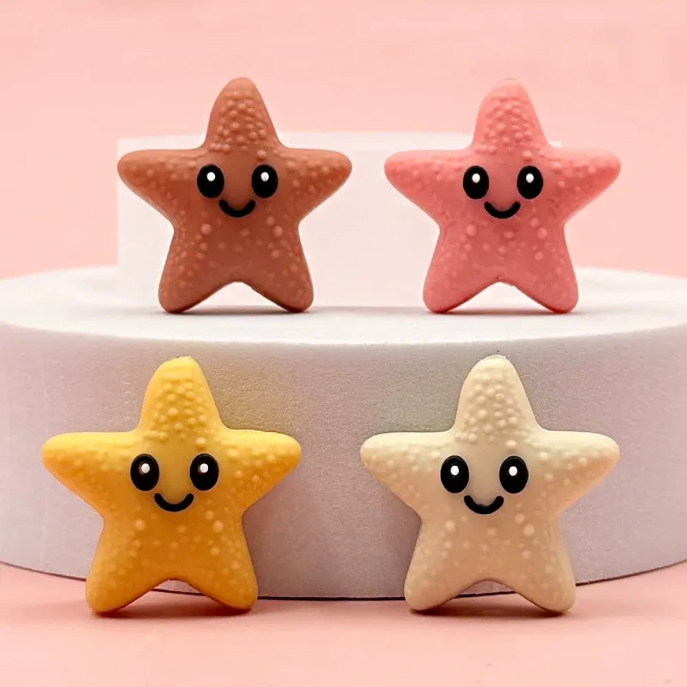 3D Starfish Silicone Focal Beads for DIY Keychains Bracelet Pens
