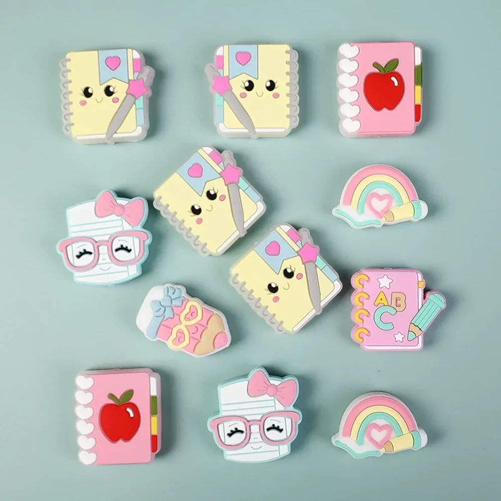 Flatback Stationery Silicone Focal Beads for DIY Pens Keychains