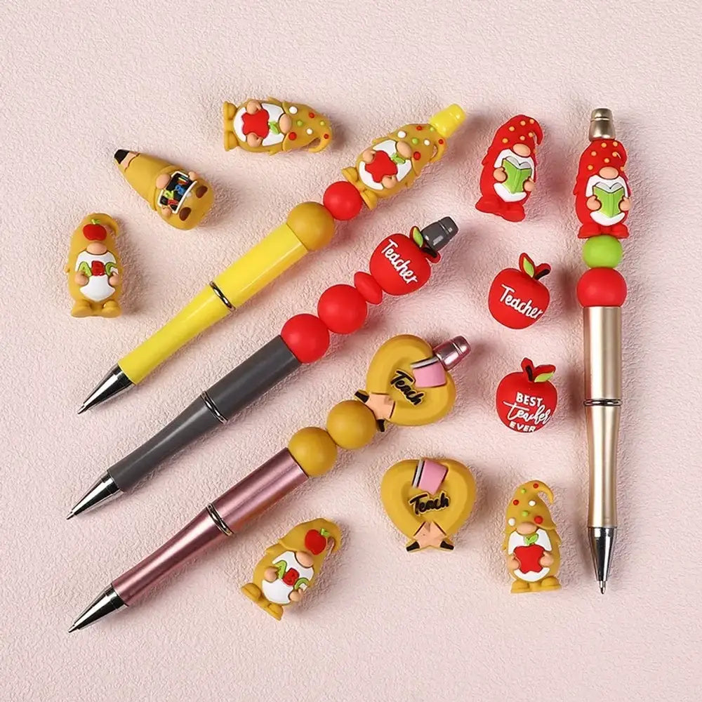 3D Teacher Gnome Silicone Focal Beads for DIY Pens Bracelet