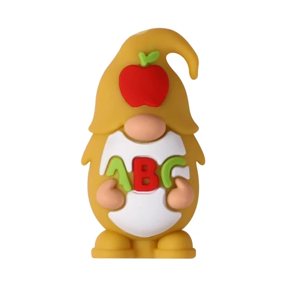 3D Teacher Gnome Silicone Focal Beads for DIY Pens Bracelet