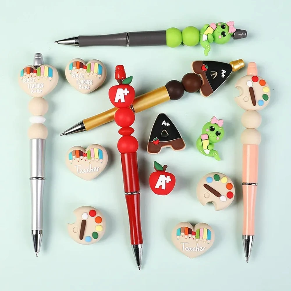 3D Teacher Series Silicone Focal Beads for DIY Pens Keychains