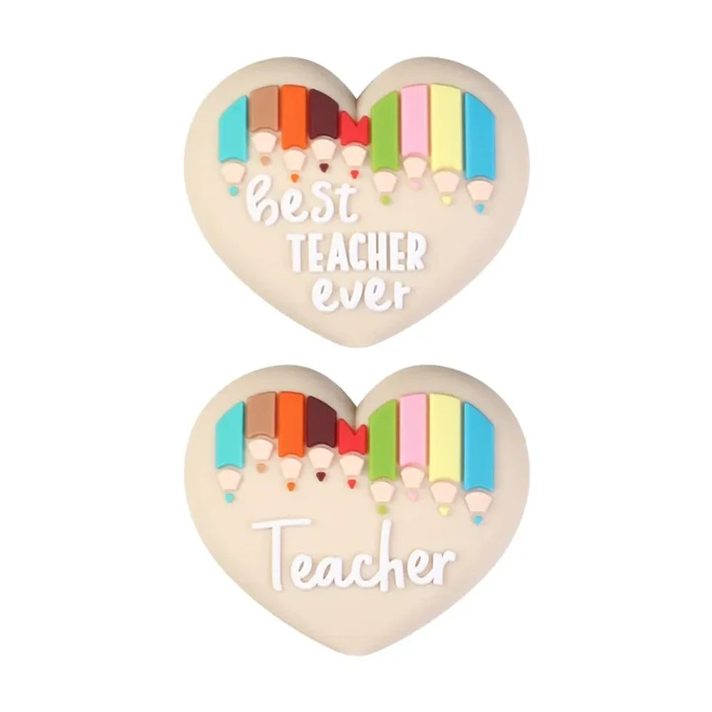 3D Teacher Series Silicone Focal Beads for DIY Pens Keychains