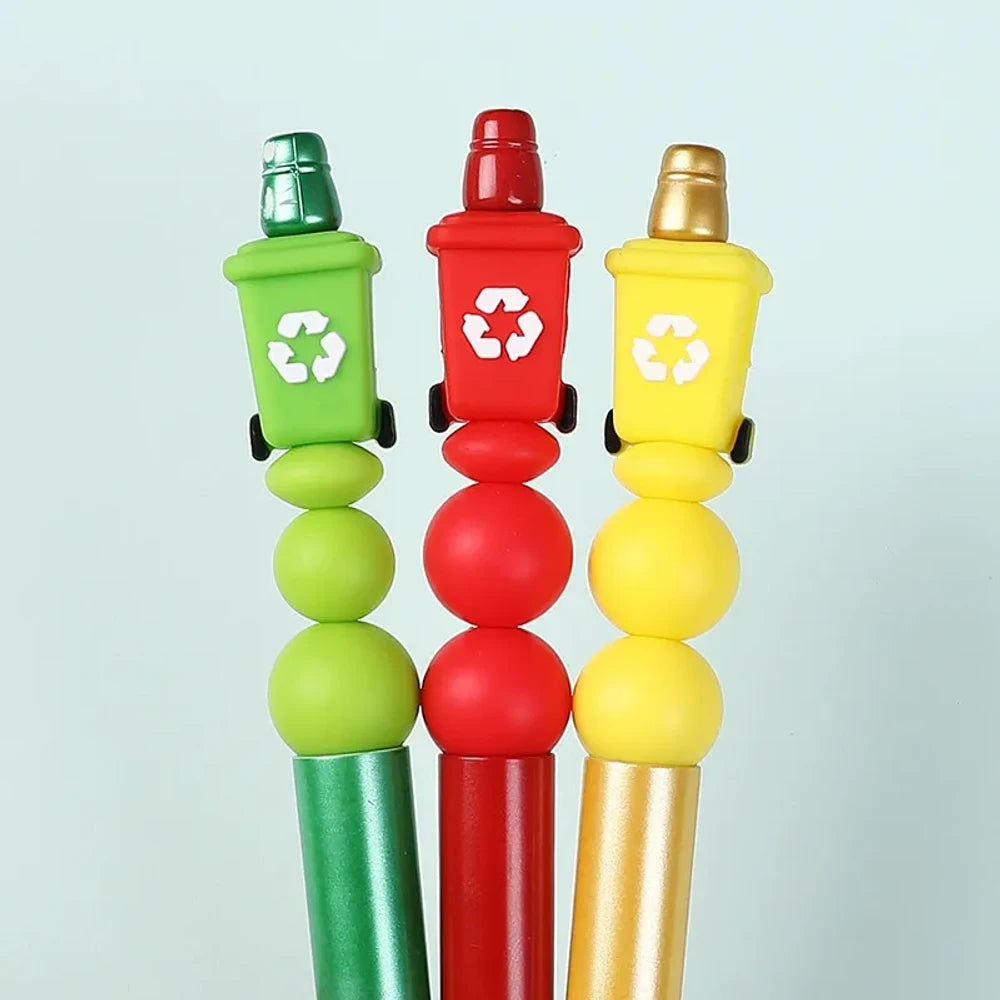 3D Trash Can Silicone Focal Beads for DIY Pens Keychains