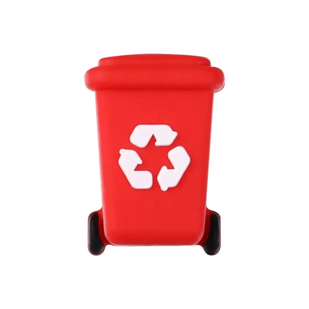 3D Trash Can Silicone Focal Beads for DIY Pens Keychains