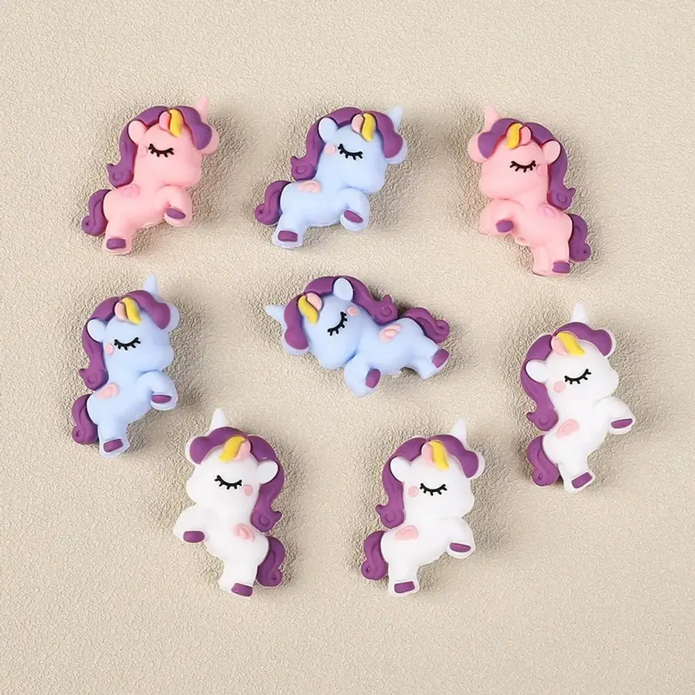 3D Unicorn Silicone Focal Beads for DIY Keychains