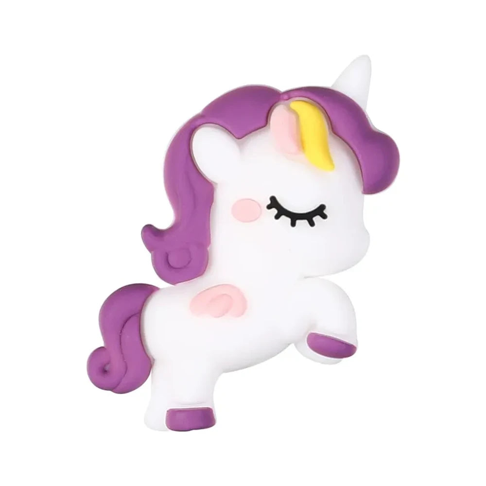 3D Unicorn Silicone Focal Beads for DIY Keychains