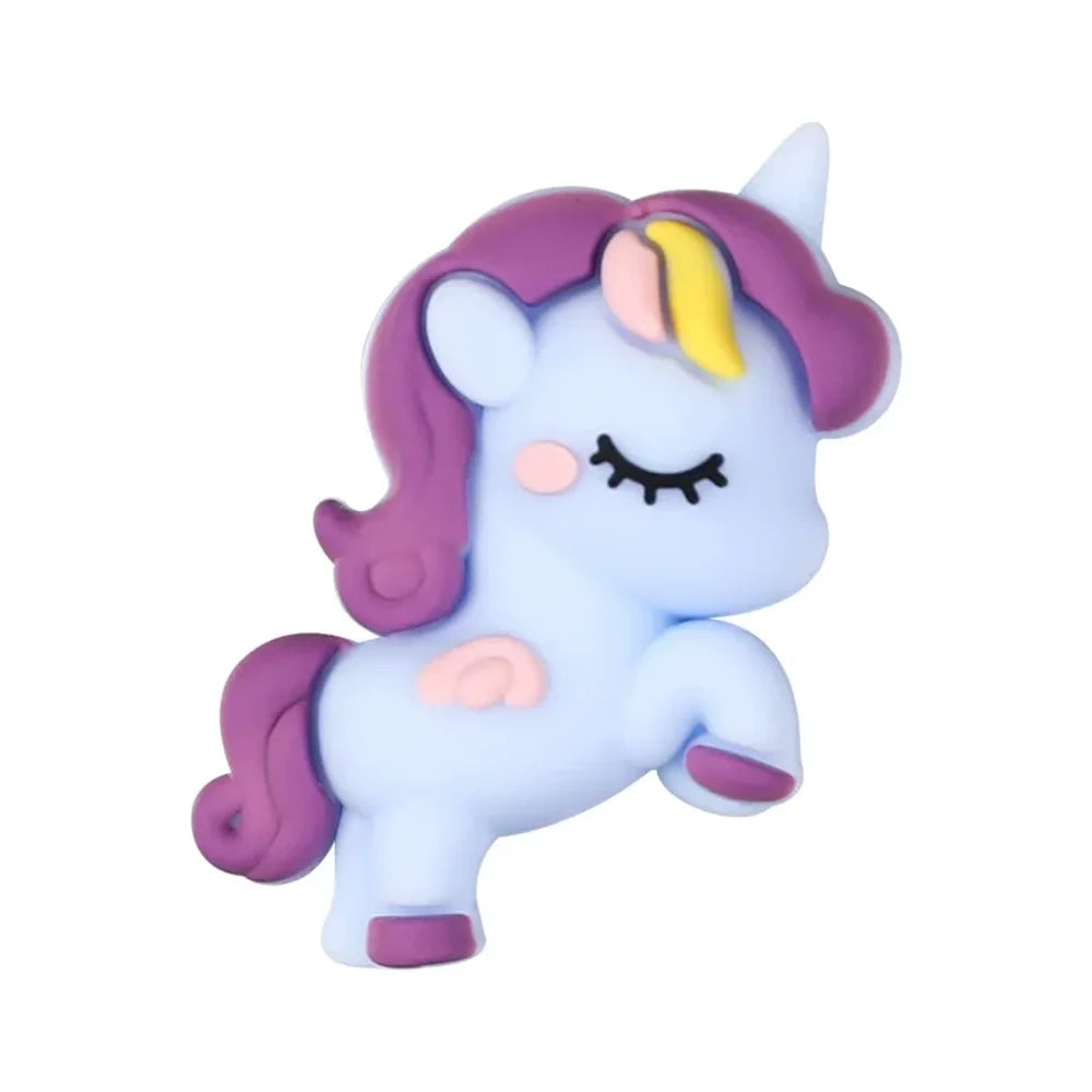 3D Unicorn Silicone Focal Beads for DIY Keychains