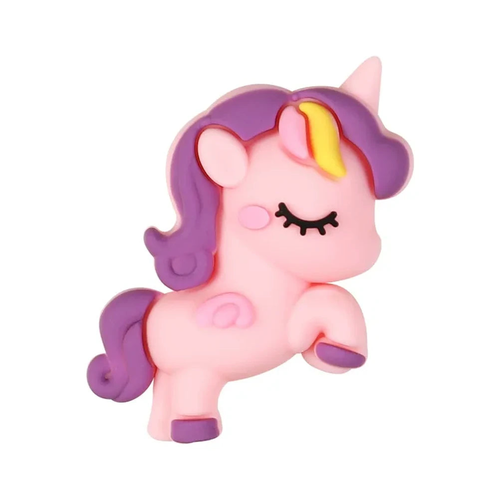 3D Unicorn Silicone Focal Beads for DIY Keychains