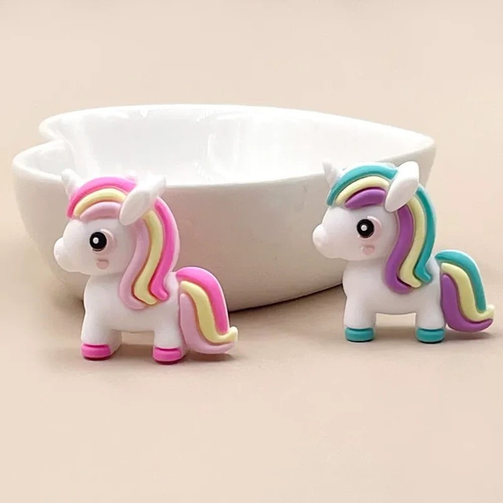 3D Unicorn Silicone Focal Beads for DIY Keychains Bracelet Pens