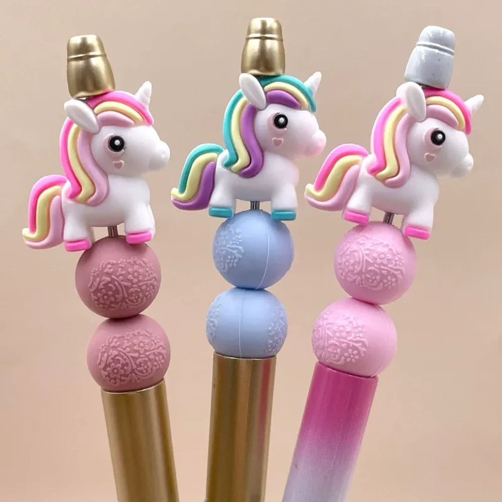 3D Unicorn Silicone Focal Beads for DIY Keychains Bracelet Pens