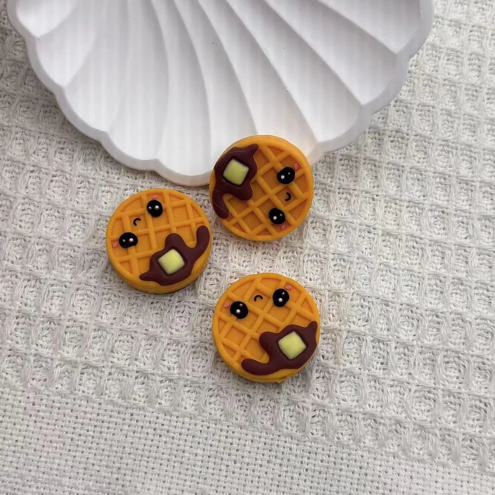 3D Waffle Silicone Focal Beads for DIY Pens Keychains