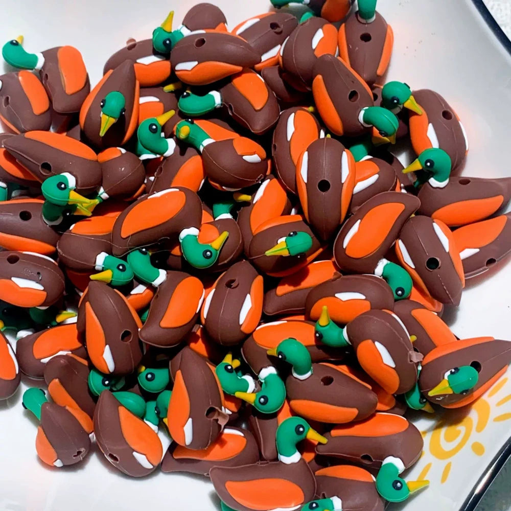 3D Wild Duck Silicone Focal Beads for DIY Pens Keychains Bracelet