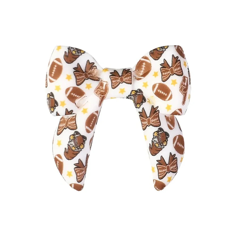 40MM 3D Bowtie Printed Silicone Focal Beads for DIY Pens Keychains